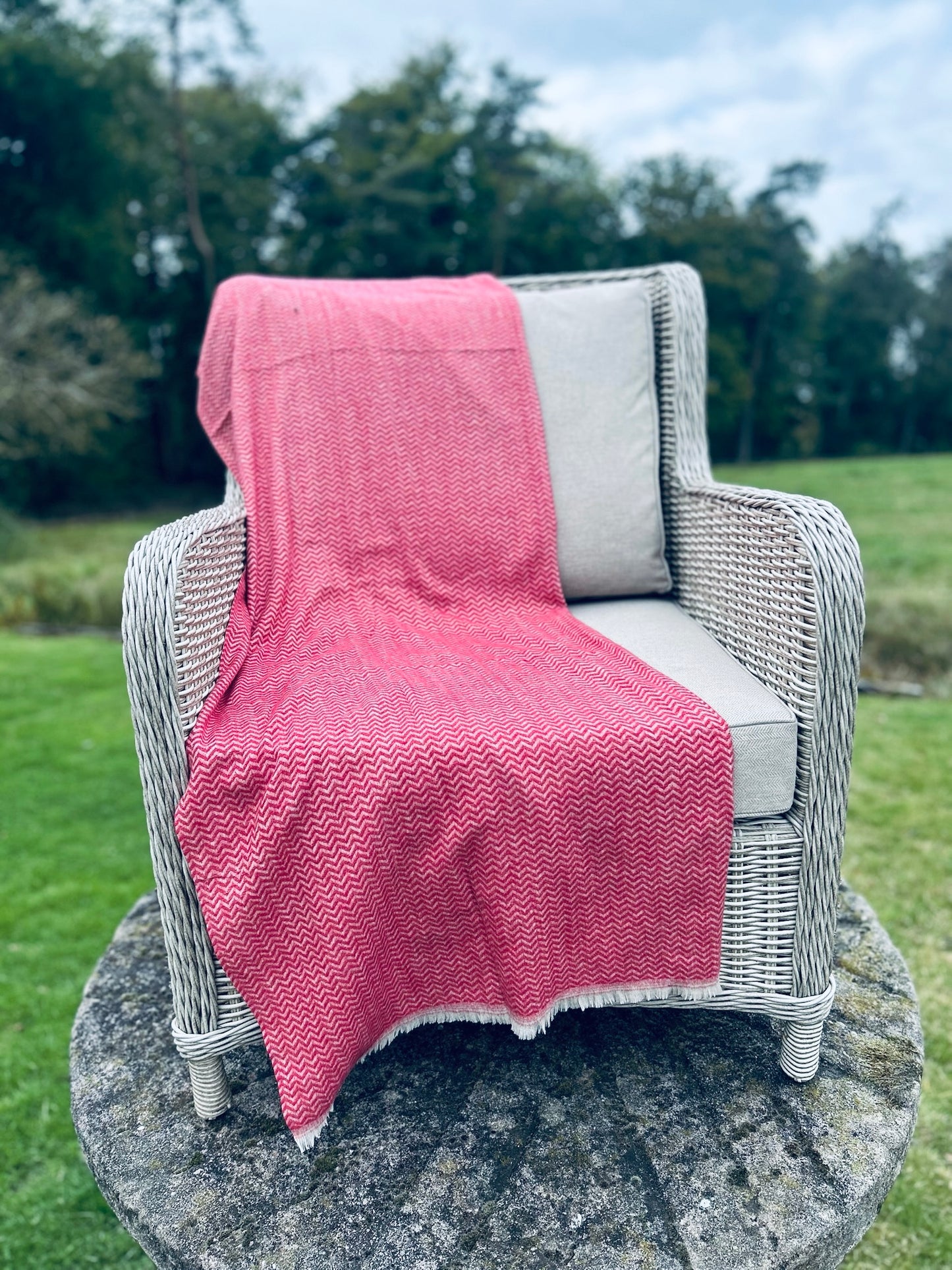 Pink Chevron Cashmere Wrap