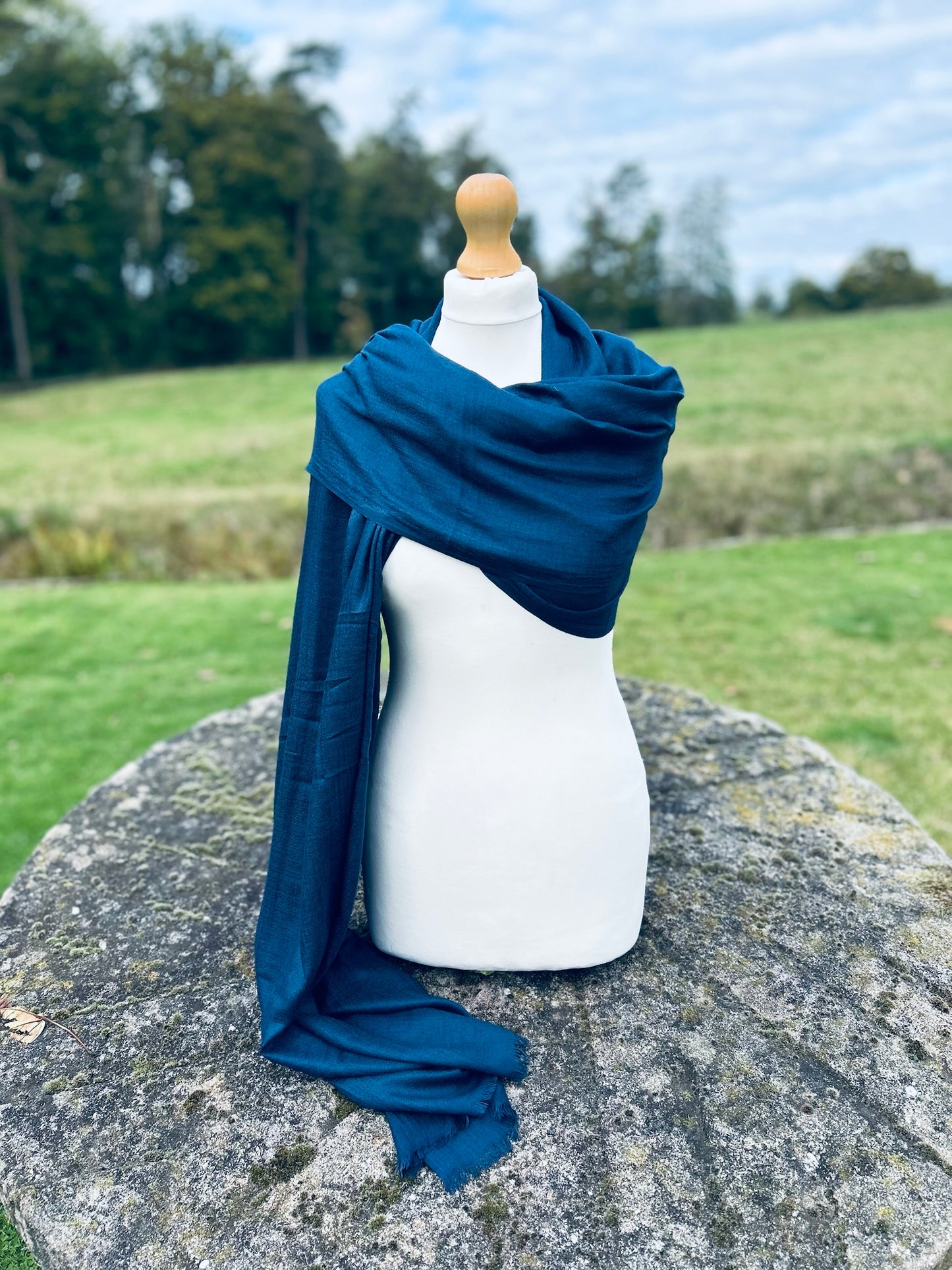 French-Navy Angora Scarf