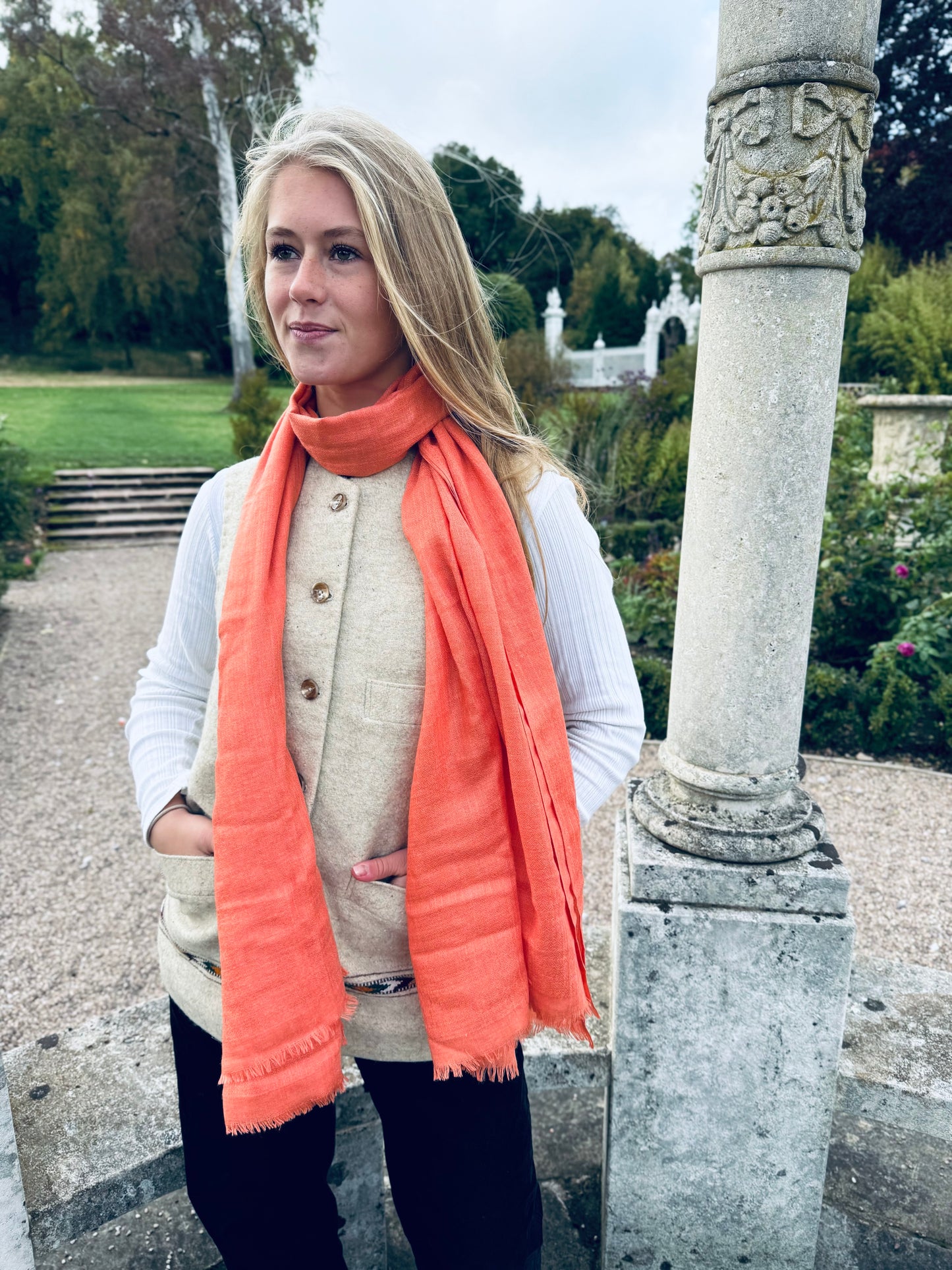 Tangerine Angora Scarf