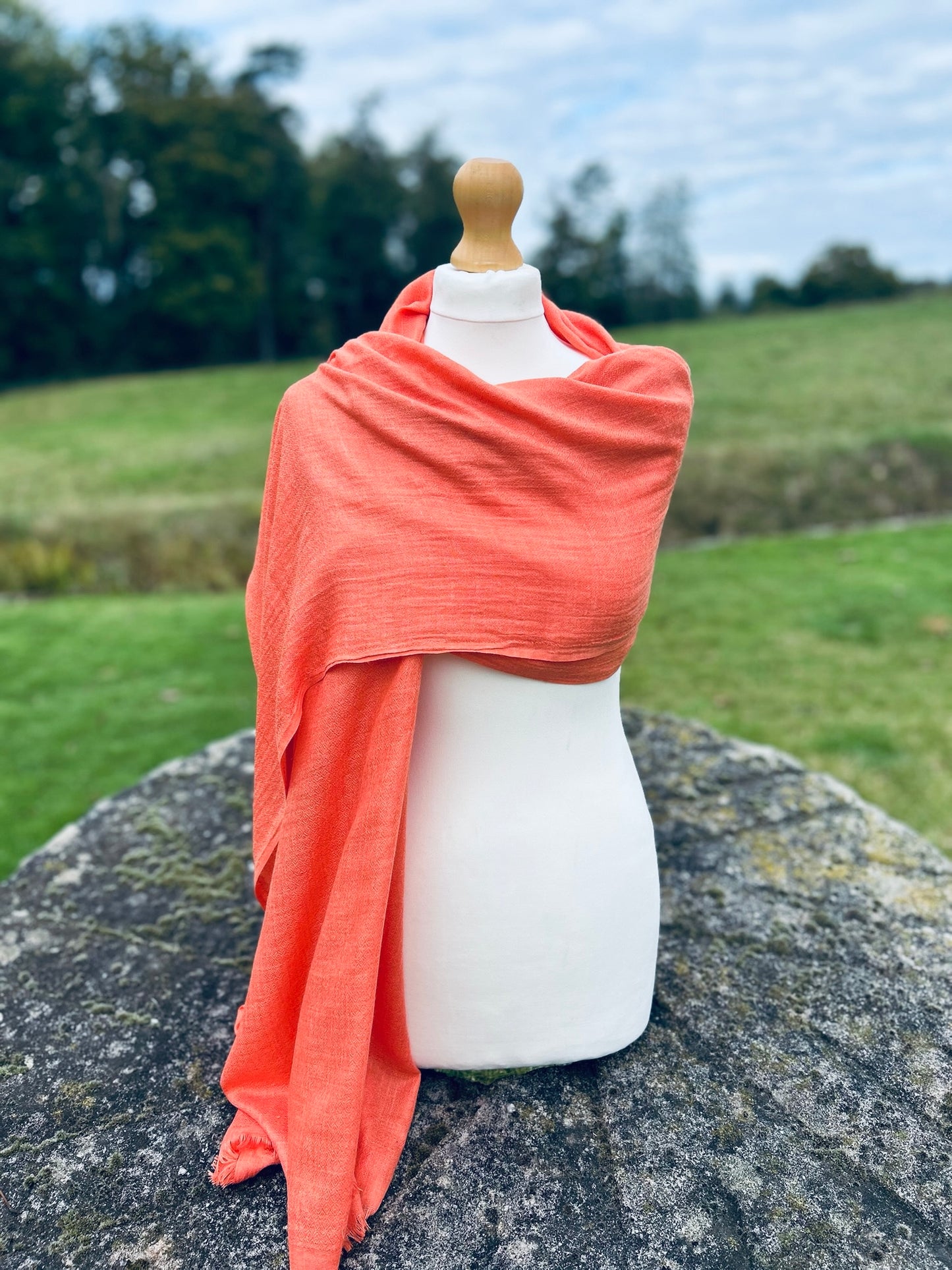 Tangerine Angora Scarf