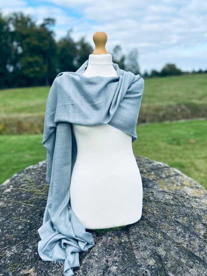 Silver-Blue Angora Scarf