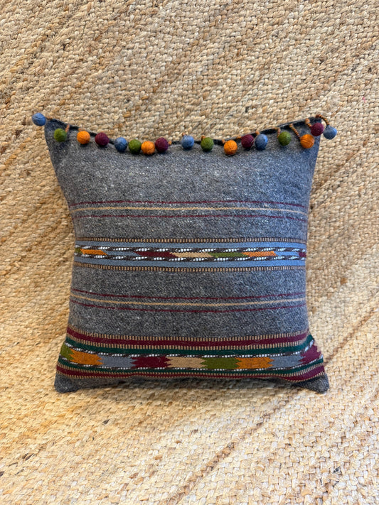 Gharo Grey Square Cushion Cover