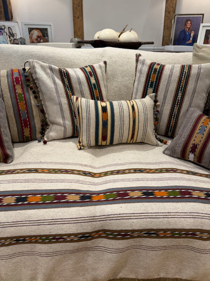 Inzar Ivory Oblong Cushion Cover