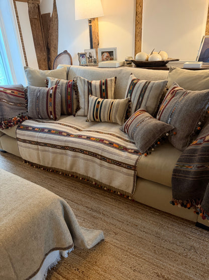 Inzar Ivory Oblong Cushion Cover