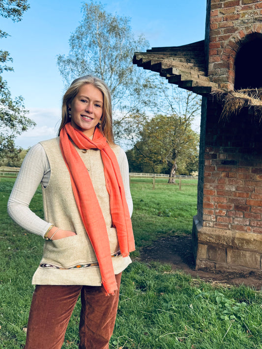 Tangerine Angora Scarf