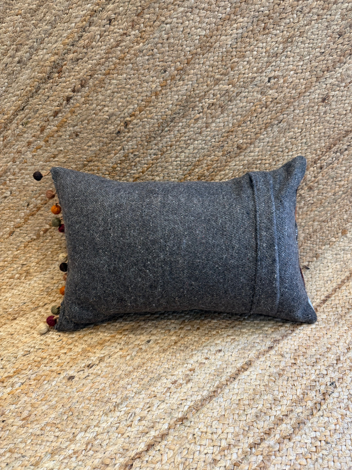 Gharo Grey Oblong Cushion Cover