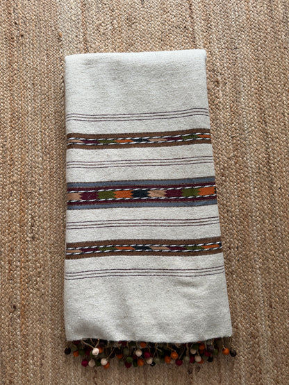 Inzar Ivory Bobble Throw