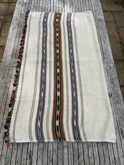 Inzar Ivory Bobble Throw